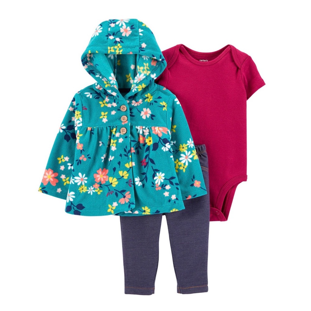 Carter’s Baby Girl 3-piece Floral Cardigan Set